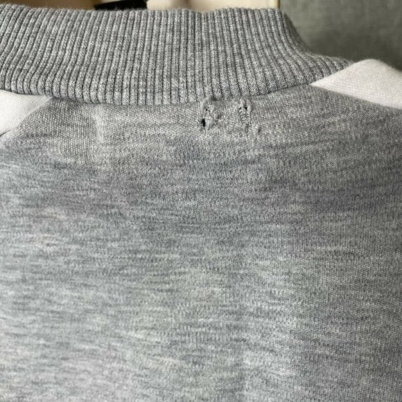 Adidas Three Stripes Trefoil crop top Sweatshirt Size M Black White Gray - Picture 7 of 8